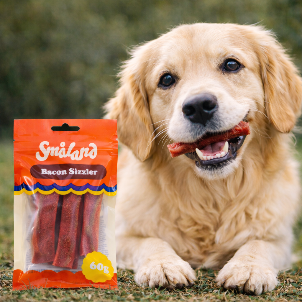 Småland Bacon Sizzler 60g (hundegodbidder af kylling)