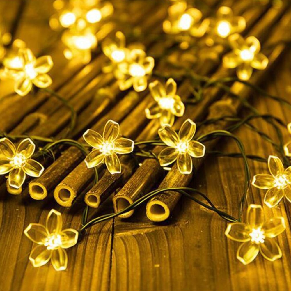 LED-lyskæde 2 meter m/30 Blomster - Soldrevet -