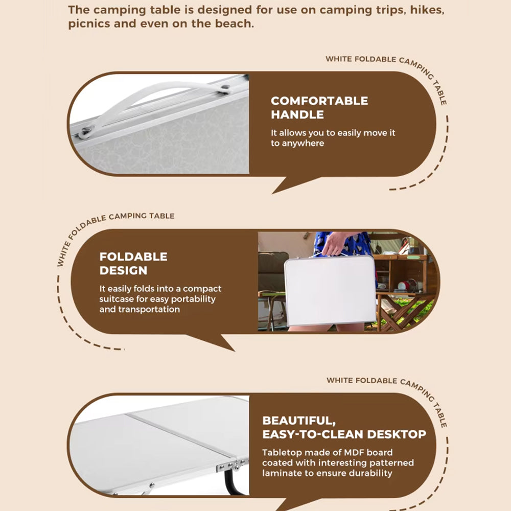 Foldbart Letvægts Campingbord i Aluminium