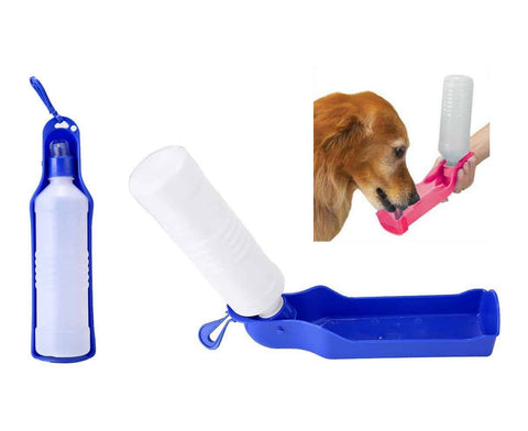 Vandflaske / drikkeskål til hunde og katte (perfekt til gåturen, biltur osv.)
