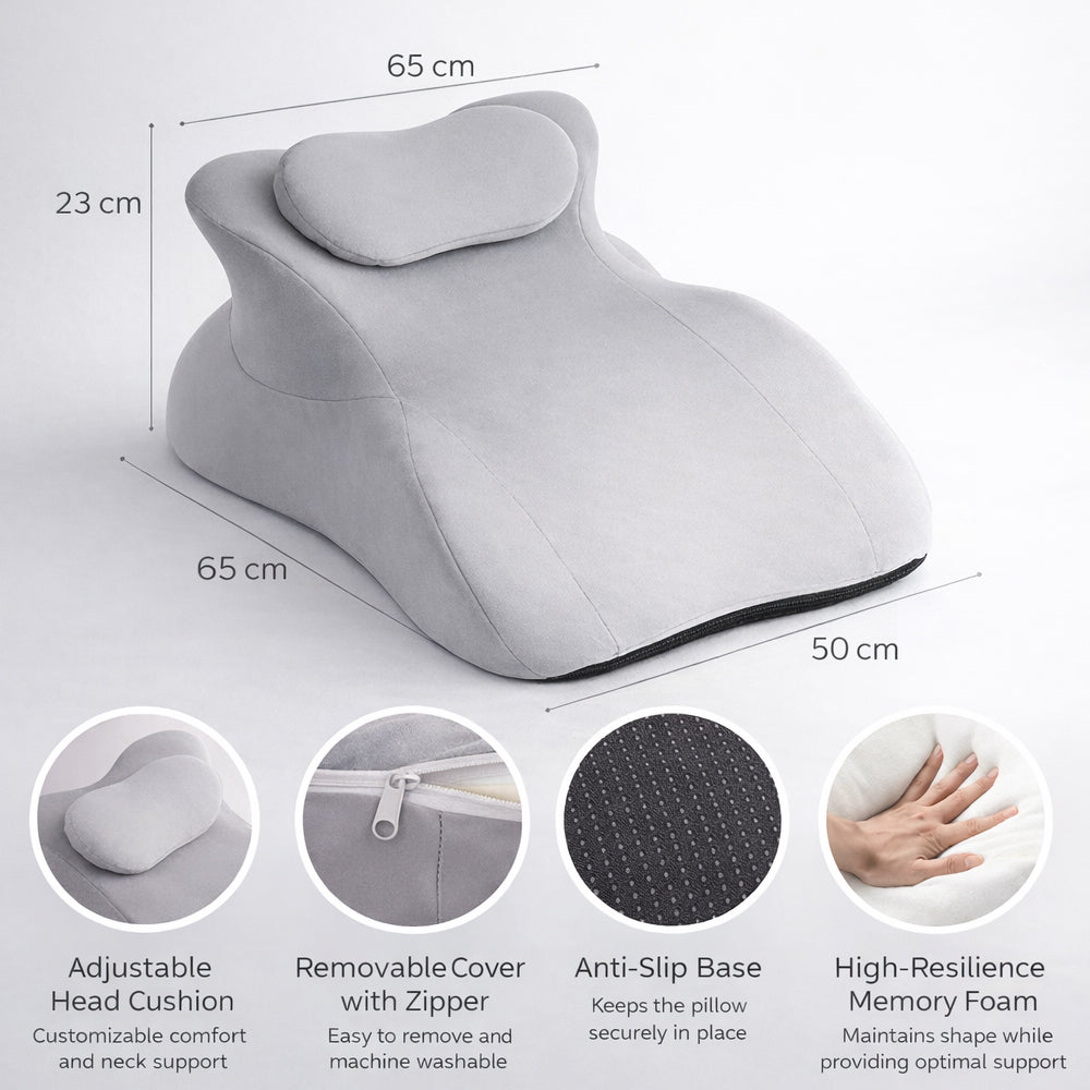 Ergonomisk Memory Foam positionspude med Aftagelig Nakkepude