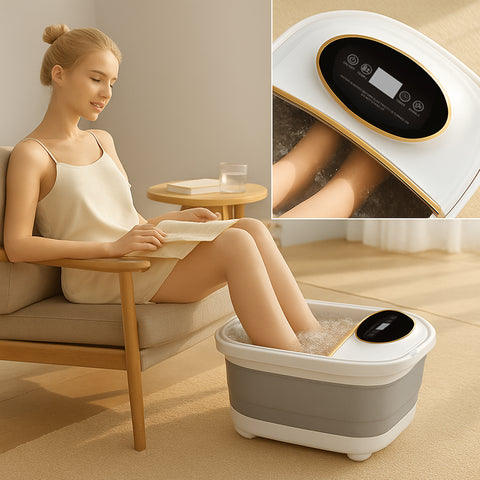 Foldbart Fodspa – med varme og 6 massagehoveder for dyb massage