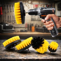 4-i-1 børstesæt til boremaskine – effektiv rengøring uden knofedt