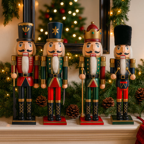 Nøddeknækker figurer i Træ  - 60 cm - 4 forskellige figurer -