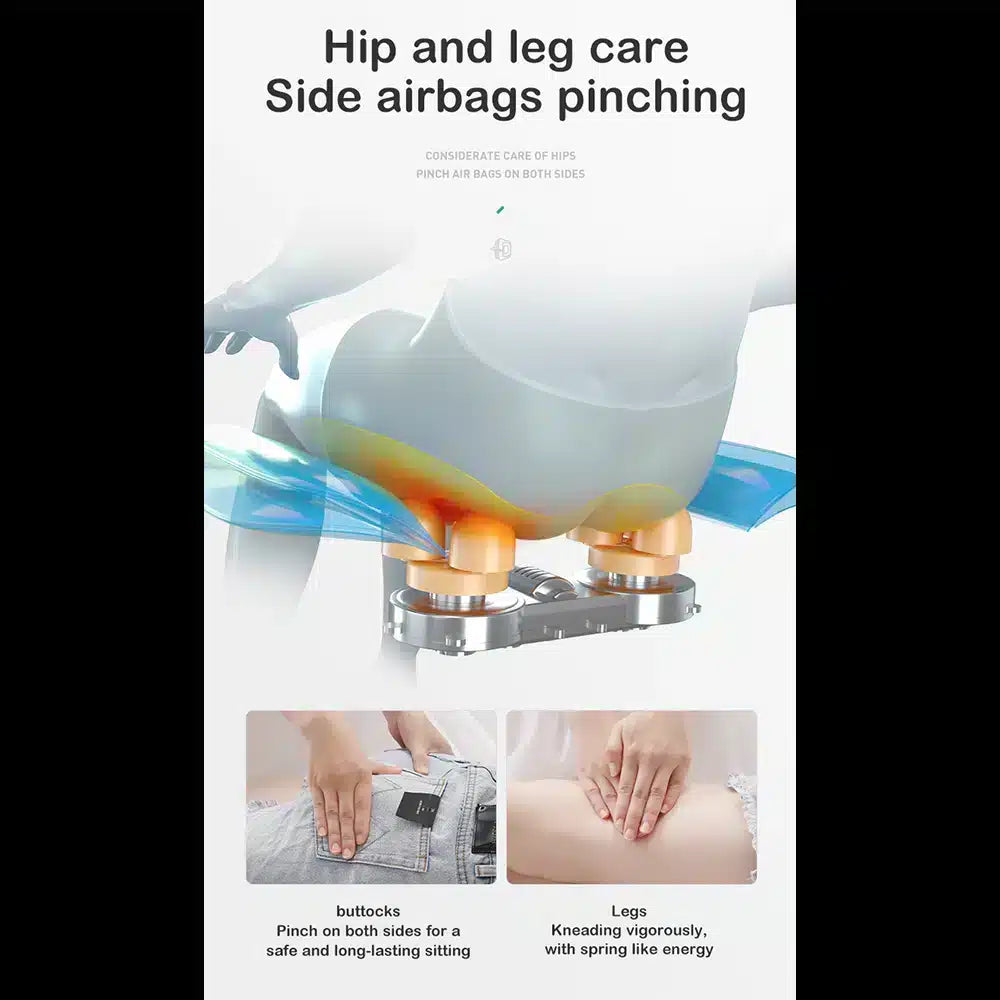 Massagestol 4D Pro+ Hvid med Varmeterapi og Stemmekontrol