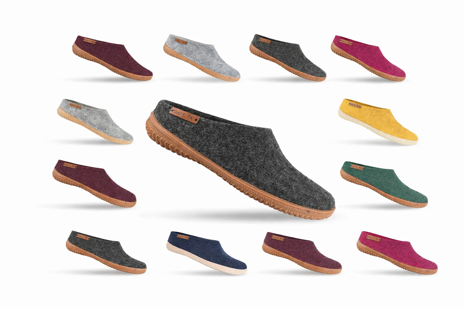 Uldtøffel (100% ren uld) m/Gummisål - Dansk Design fra SHUS