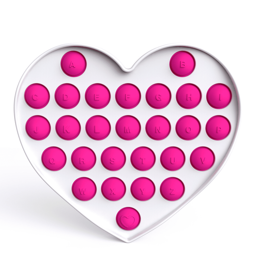 Fidget Toys - Pop It Bubbles - Hjerte (flere farver)