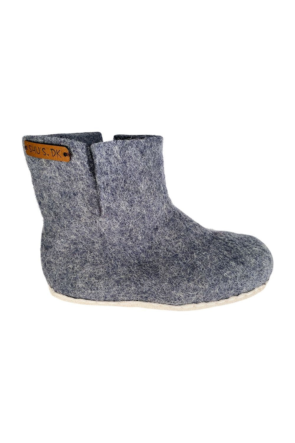 Uldstøvle Børn (100% ren uld) - Model Denim m/sål i skind - Dansk Design fra SHUS