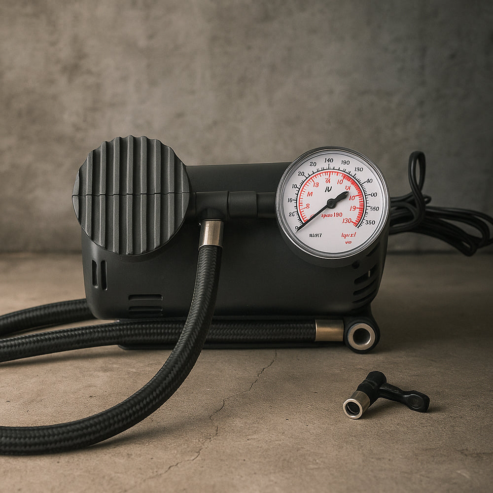 Kraftfuld 300 PSI (20,7 bar)12 volt kompressor – perfekt til bil, cykel, bold mv.