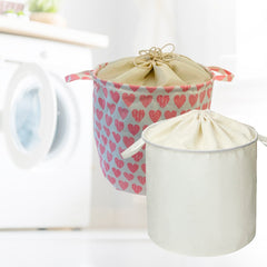 Vasketøjskurv - foldbar - design hjerter eller råhvid