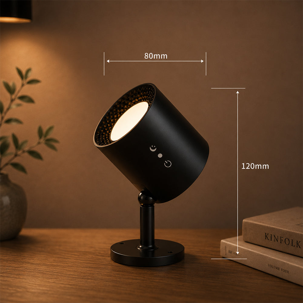 LED natlampe 360° roterbar, magnetisk, 3 farvetemperaturer - hvid eller sort