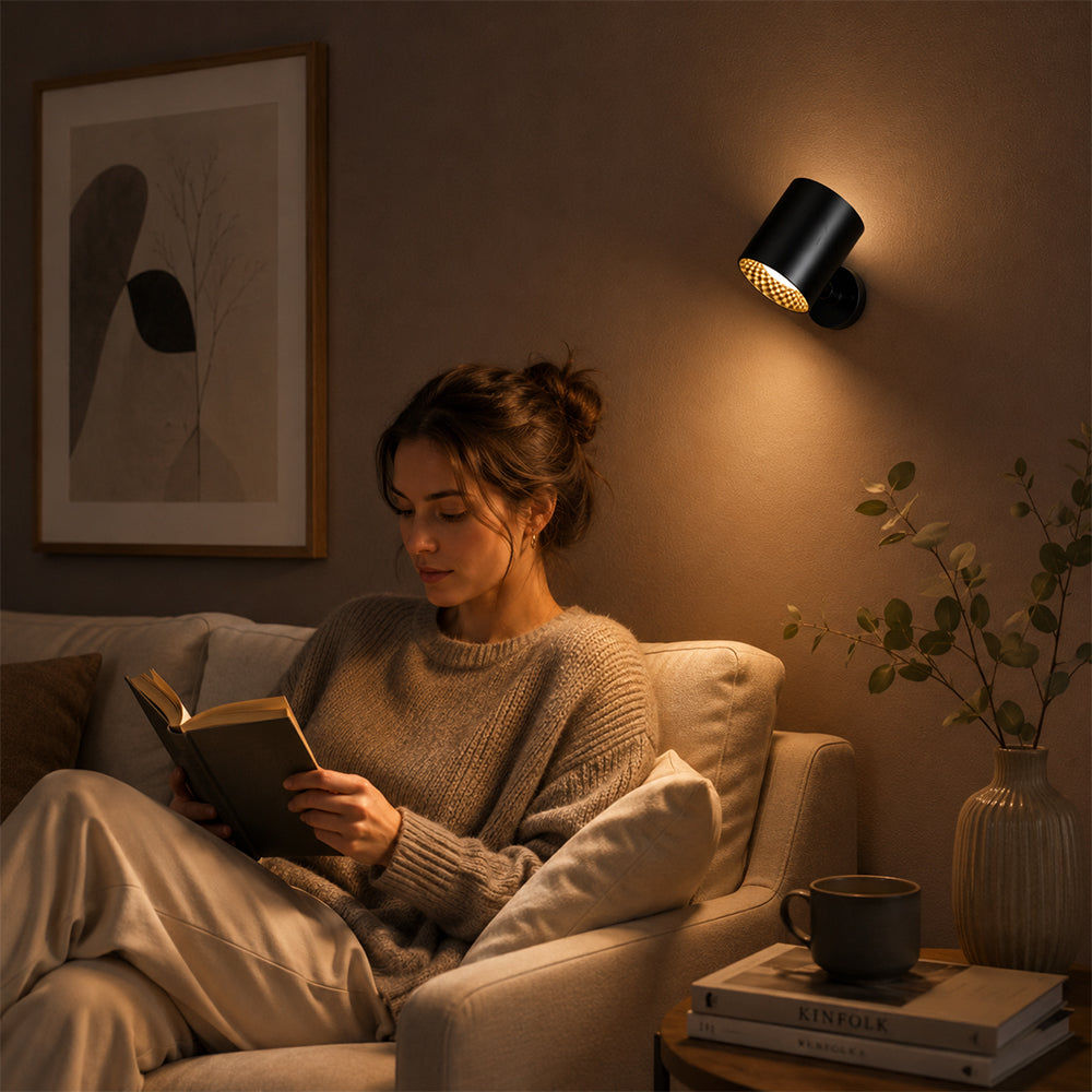 LED natlampe 360° roterbar, magnetisk, 3 farvetemperaturer - hvid eller sort