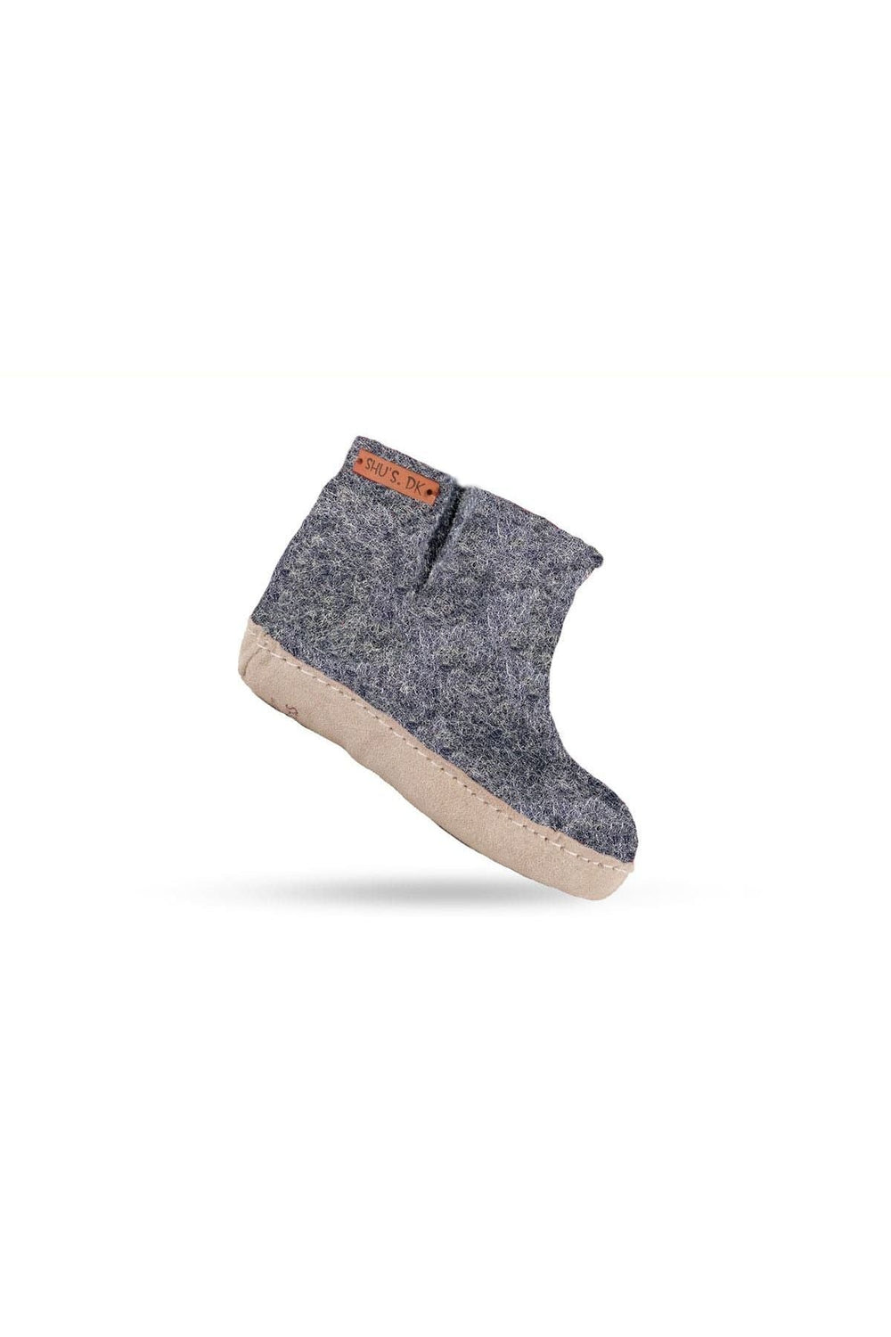 Uldstøvle Børn (100% ren uld) - Model Denim m/sål i skind - Dansk Design fra SHUS