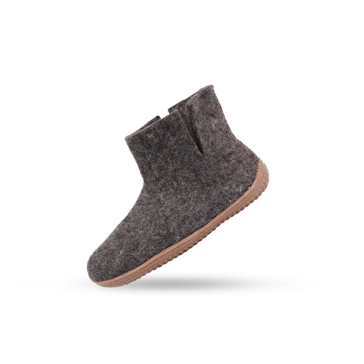 Uldstøvle (100% ren uld) - Model Brun m/Gummisål - Dansk Design fra SHUS