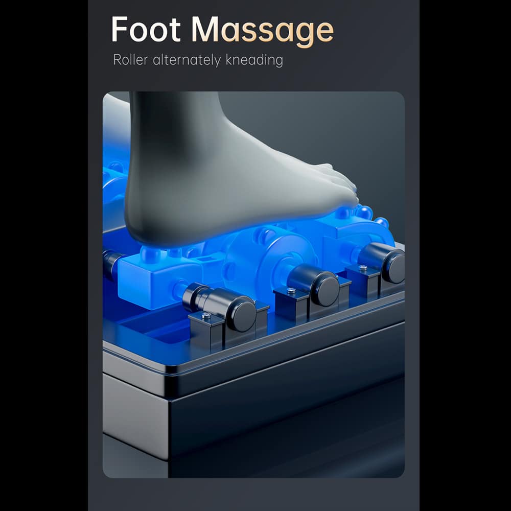 massagestol med fodmassage.