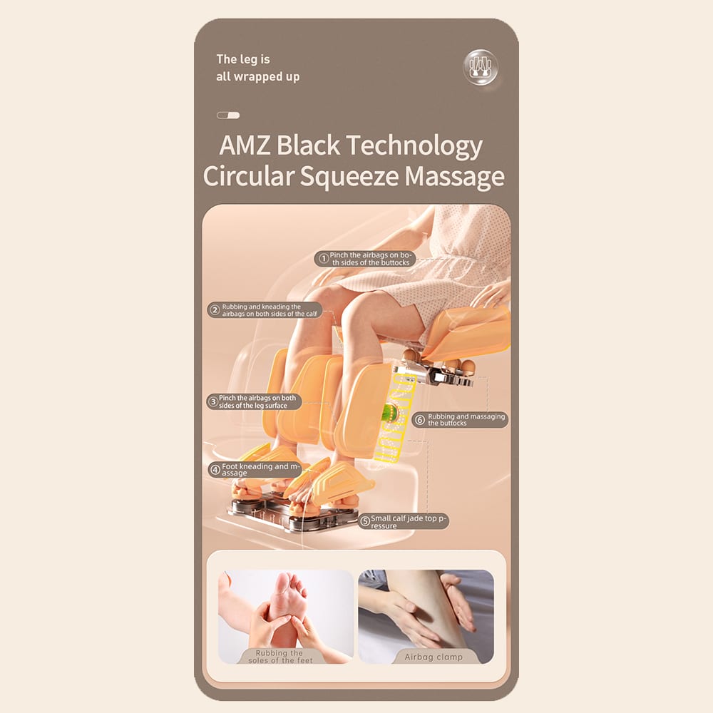 Massagestol 4D Pro+ Hvid med Varmeterapi og Stemmekontrol