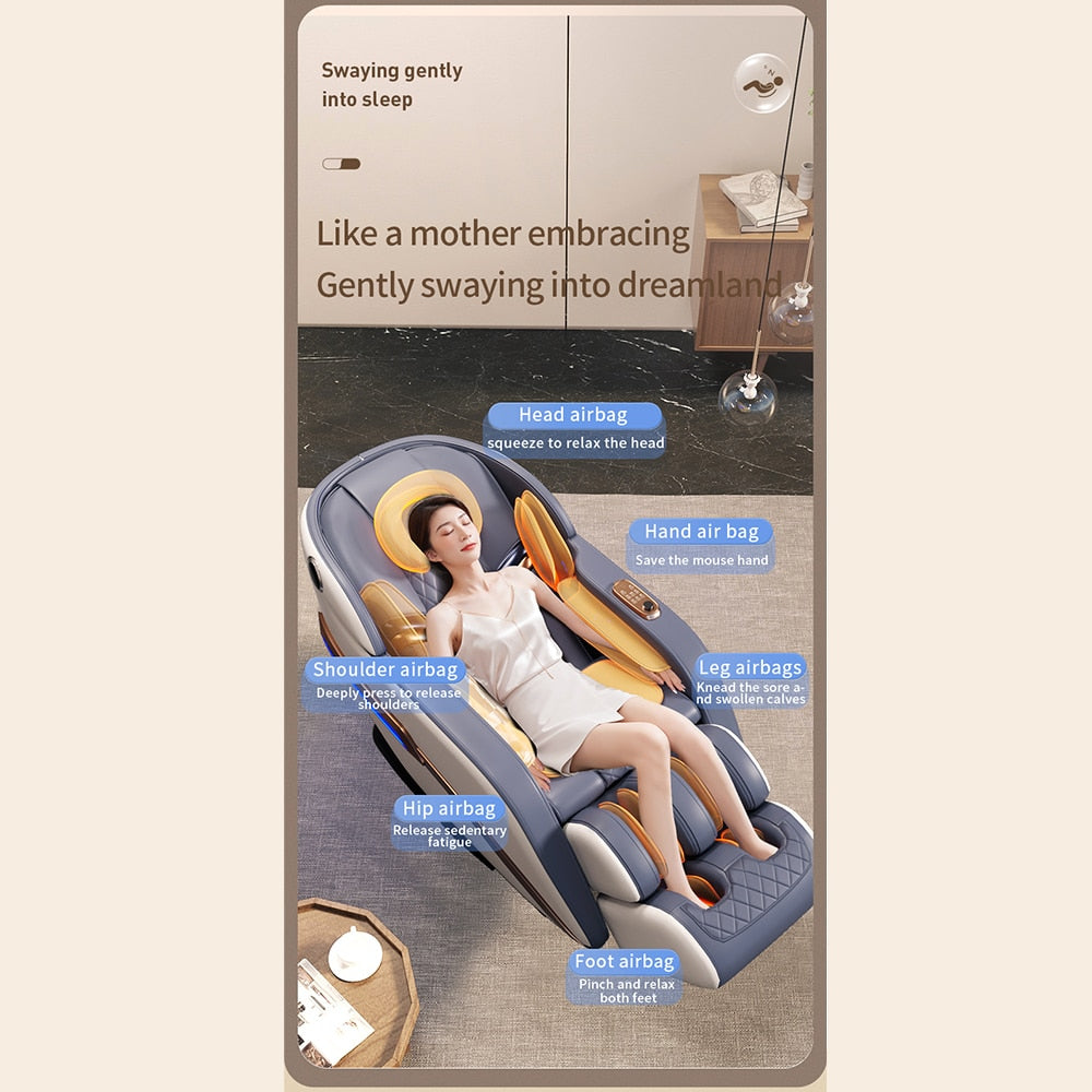 Massagestol 4D Pro+ Hvid med Varmeterapi og Stemmekontrol