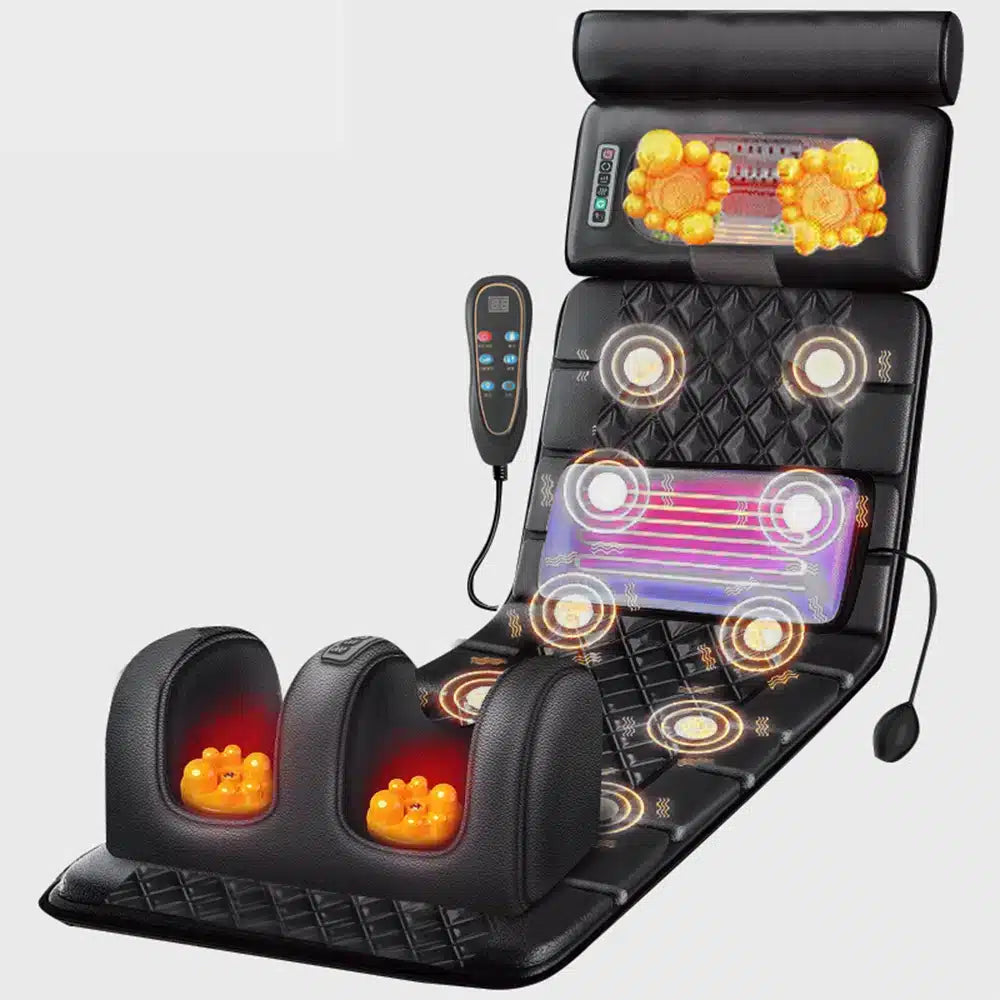 Elektrisk Massagemåtte (sort) m/10 Zoner - Total afslapning fra nakke til fødder