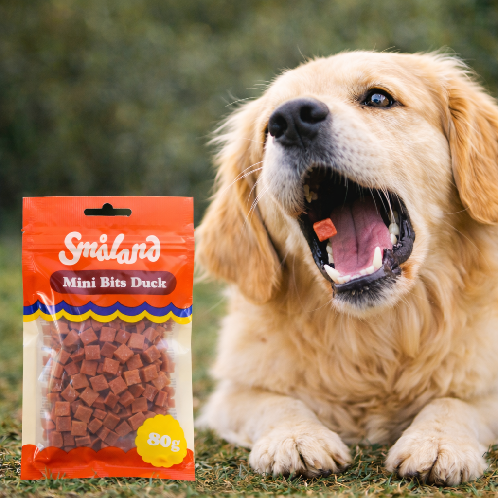 Småland Mini Bits Duck 80g (hundegodbidder af and)