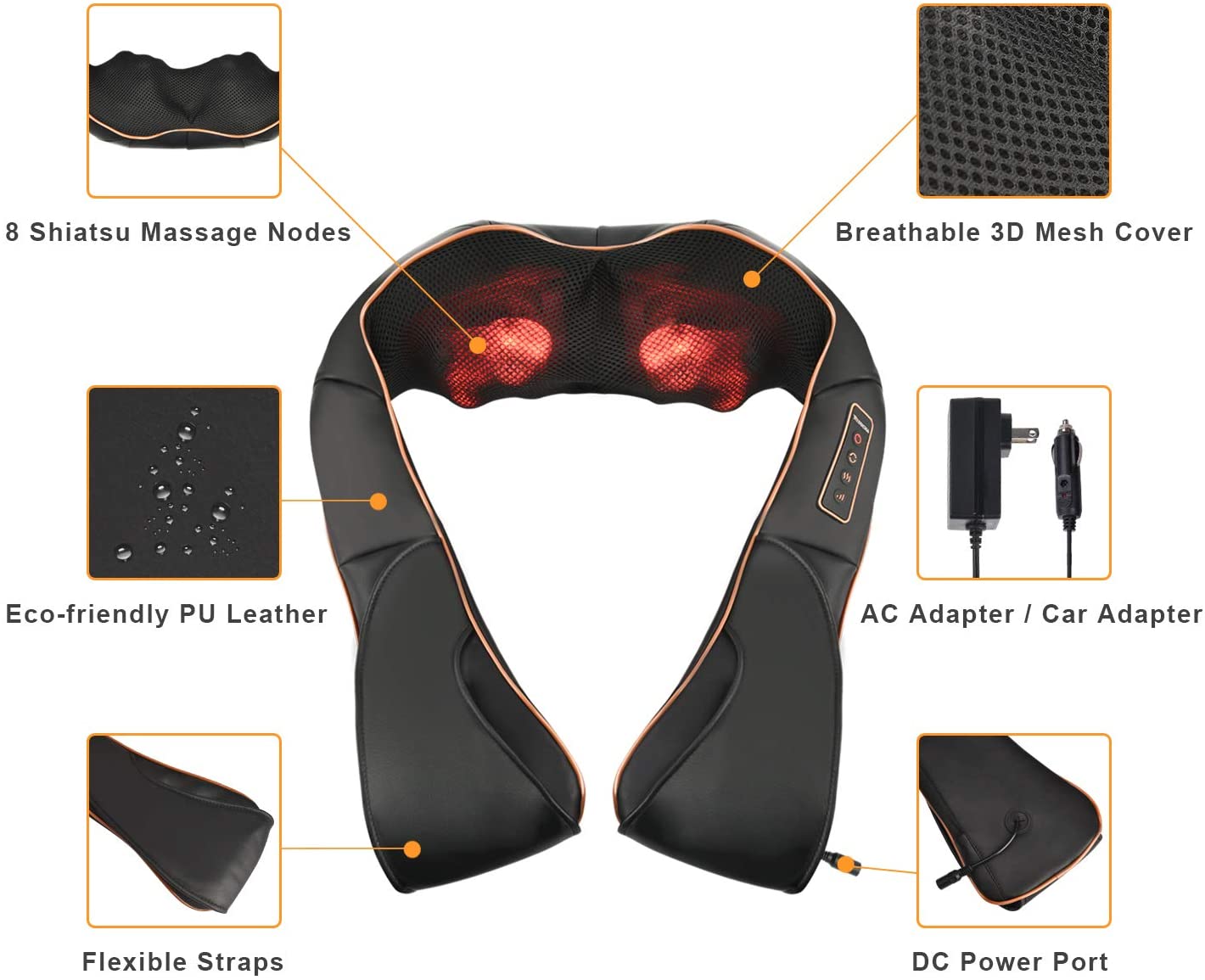 Massage & varmepude til nakke/skulder & ryg (Shiatsu V2)