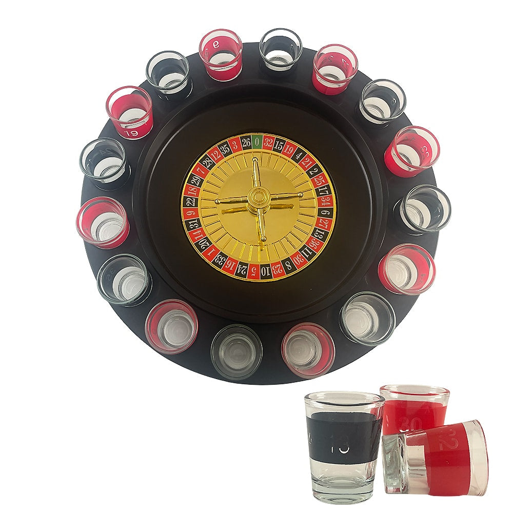Roulette drikkespil m/16 glas