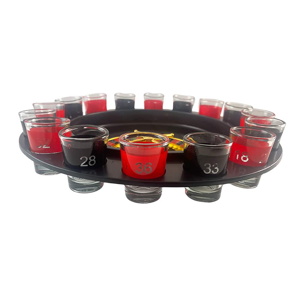 Roulette drikkespil m/16 glas
