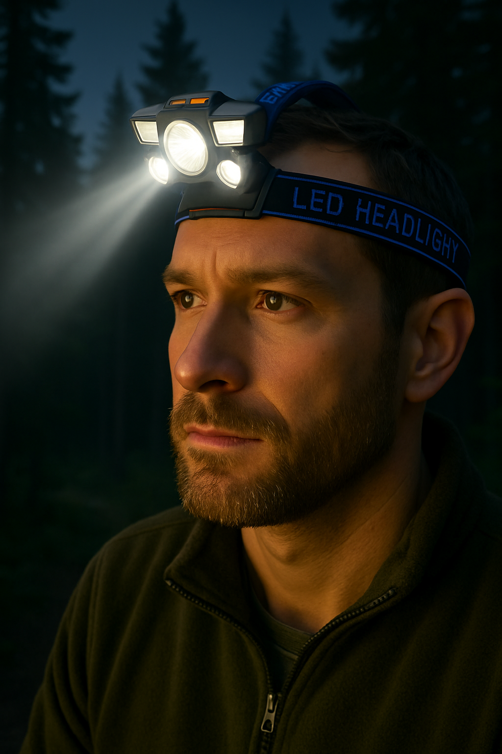 Pandelampe 300 lumen, vandafvisende - 4 lysfunktioner