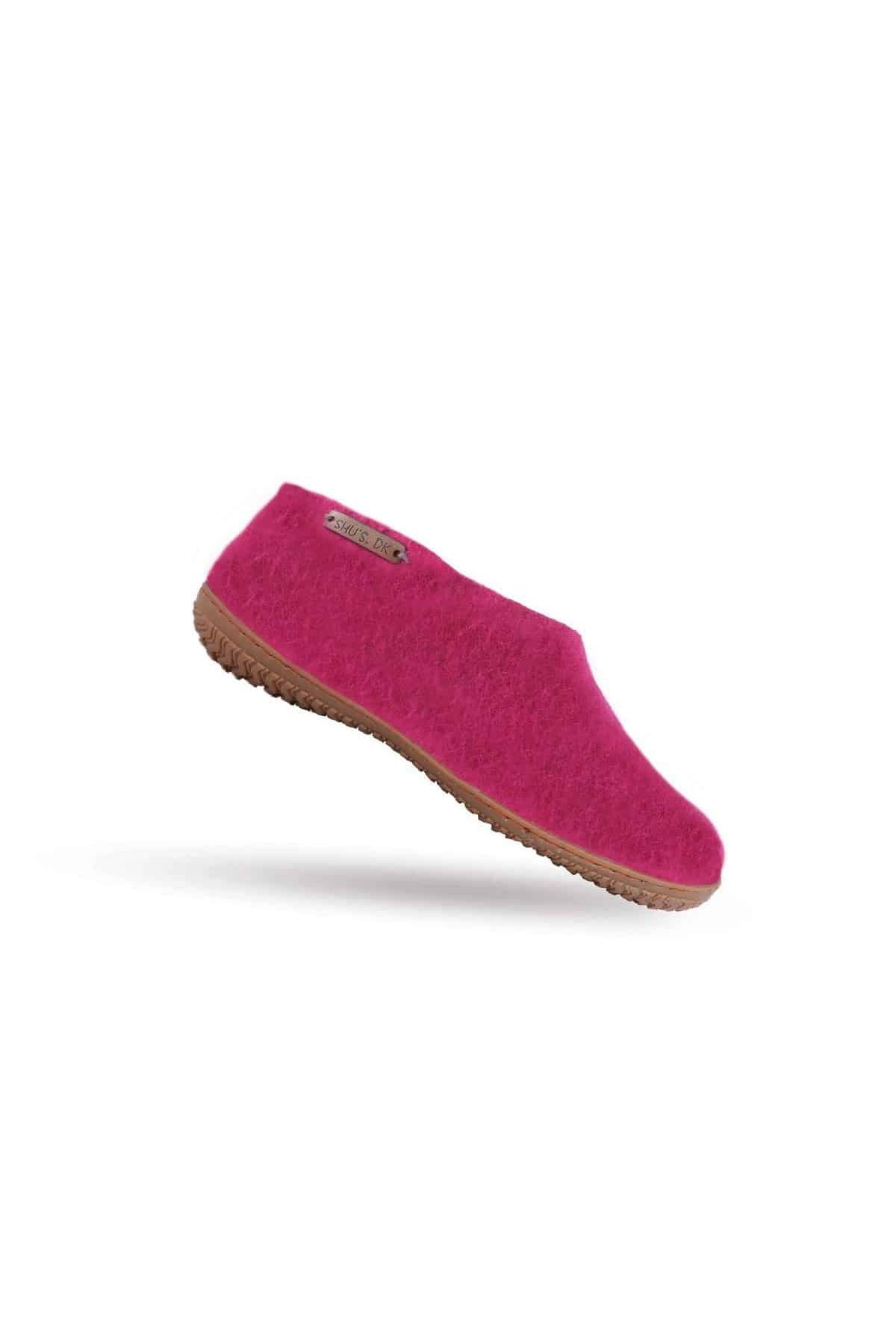 Uld hjemmesko (100% ren uld) - Model Pink m/Gummisål - Dansk Design fra SHUS