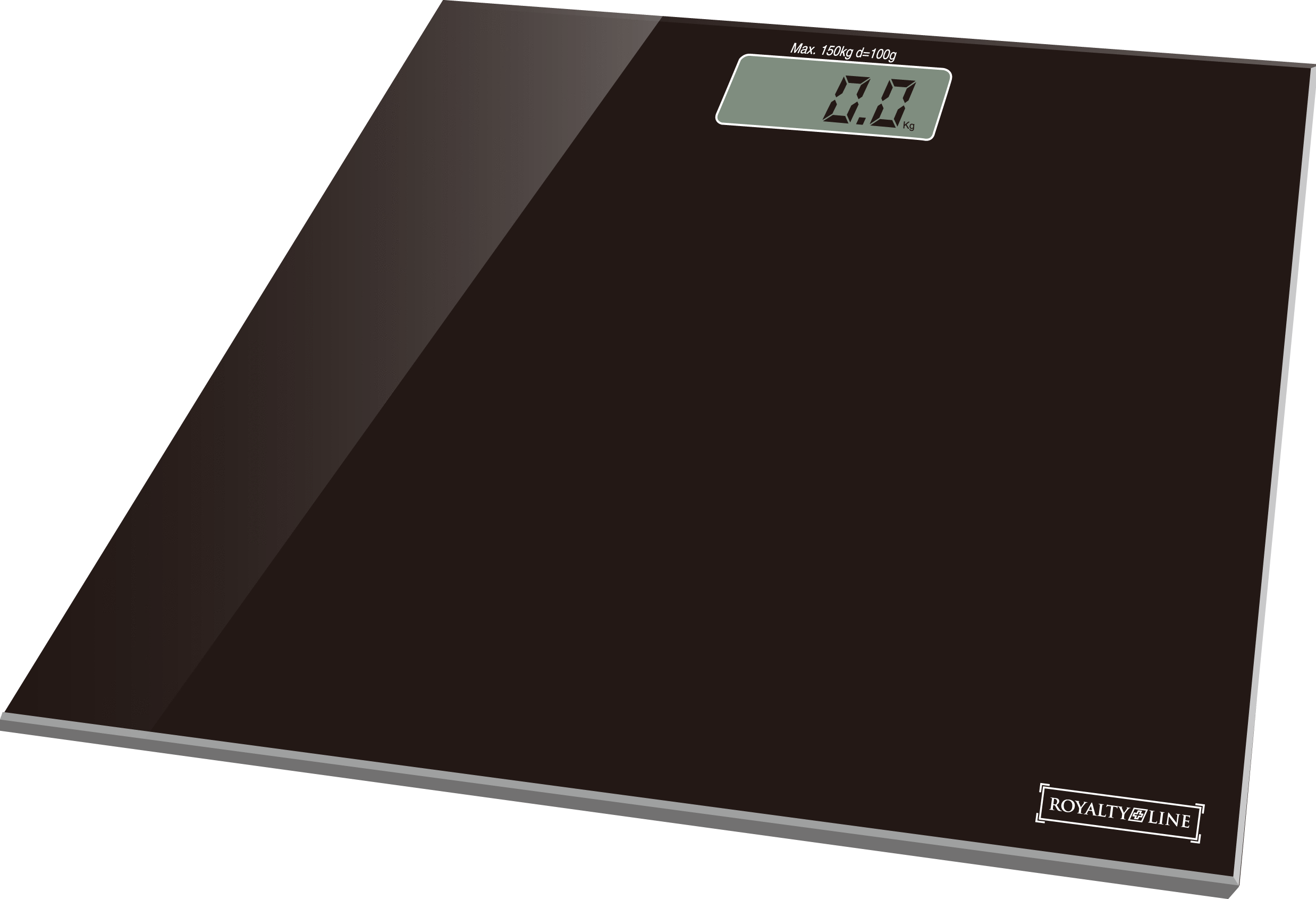 Badevægt Hærdet Glas (150 kg) Sort - Elektronisk