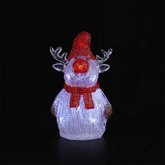Rensdyr Akryl - højde 21 cm med LED-Lys