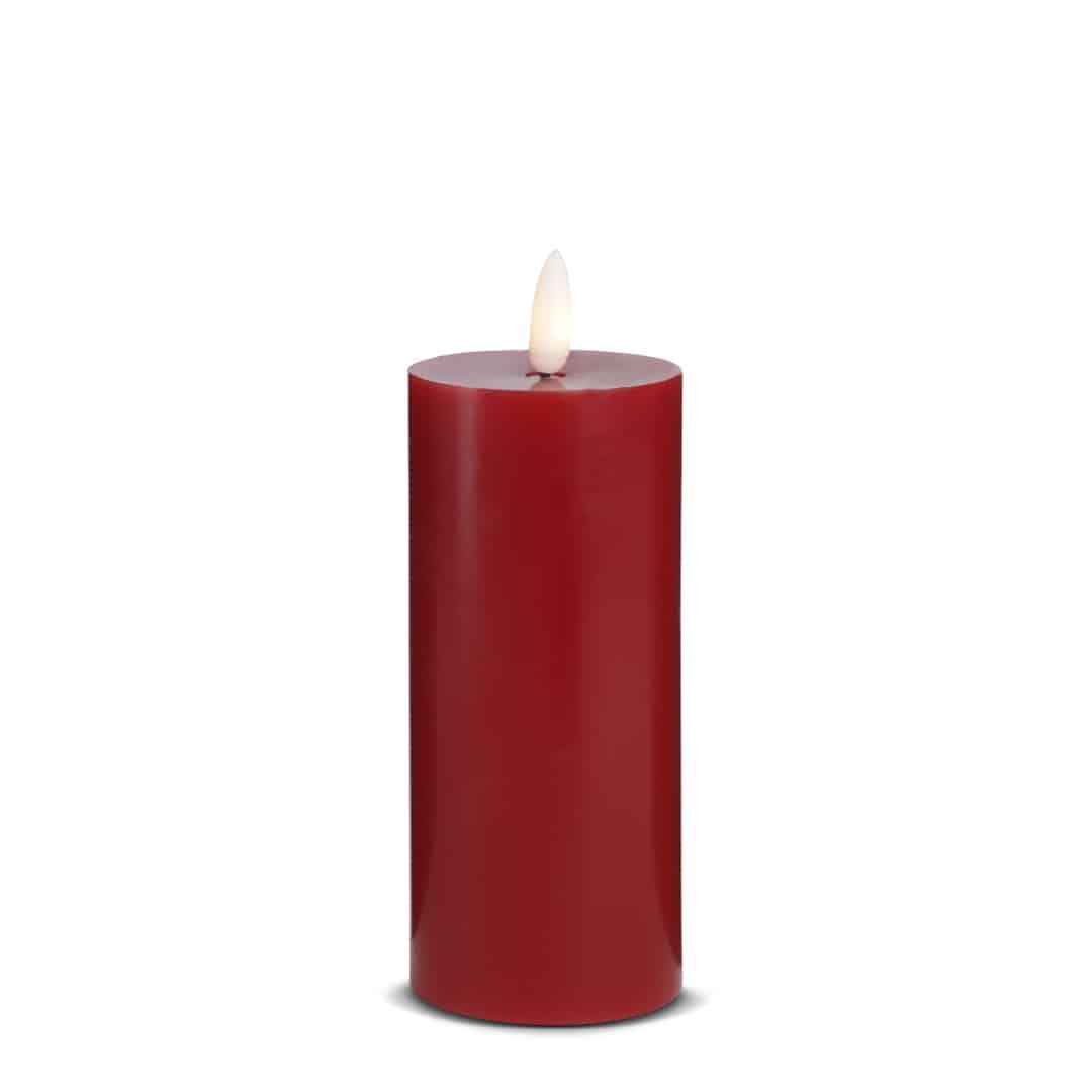 LED Stearinlys -1 stk. - ø5 x 15 cm - m/3D flamme - (flere farver)