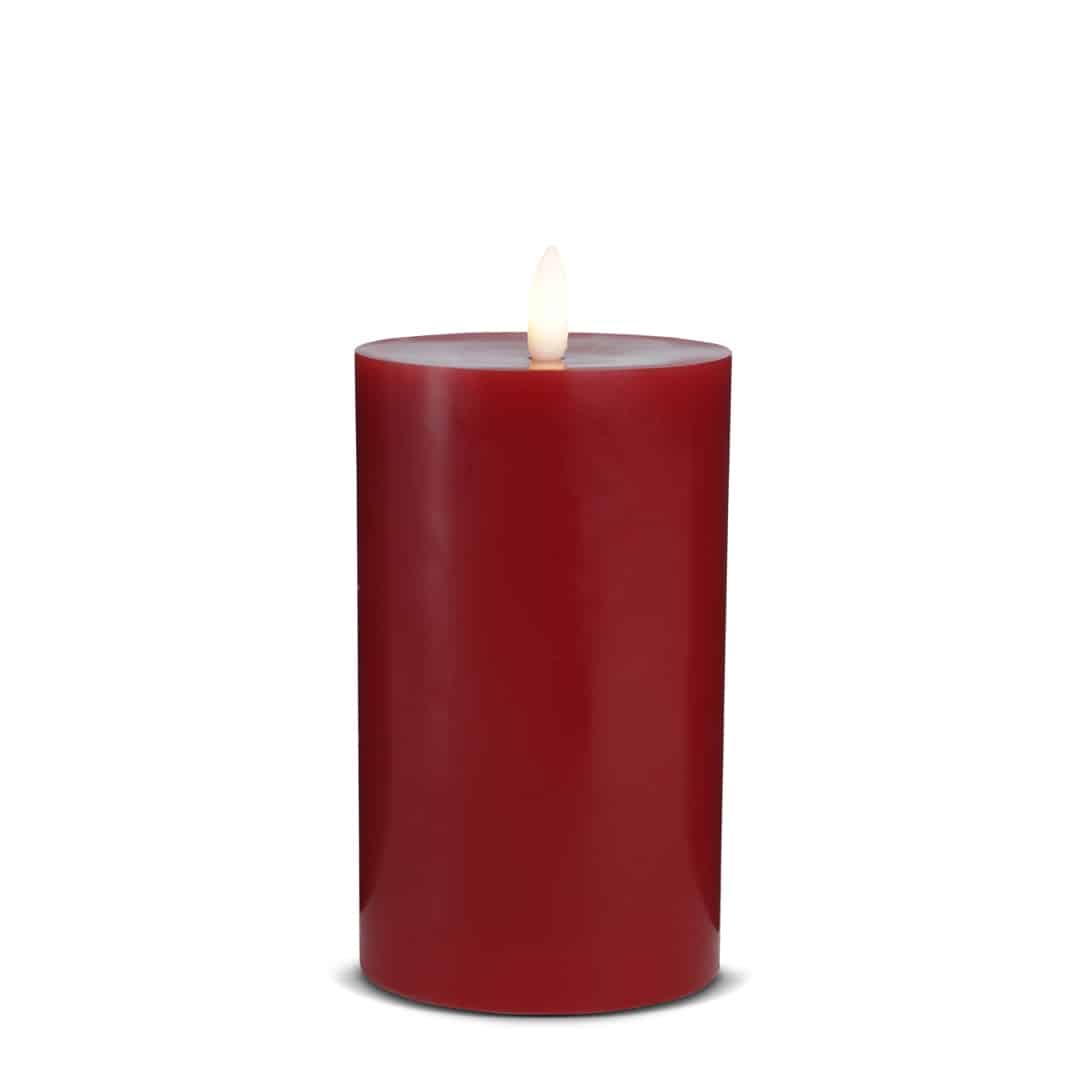 LED Stearinlys -1 stk. - ø5 x 15 cm - m/3D flamme - (flere farver)