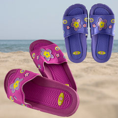 Børne Gummi Sandaler i Lilla og Pink