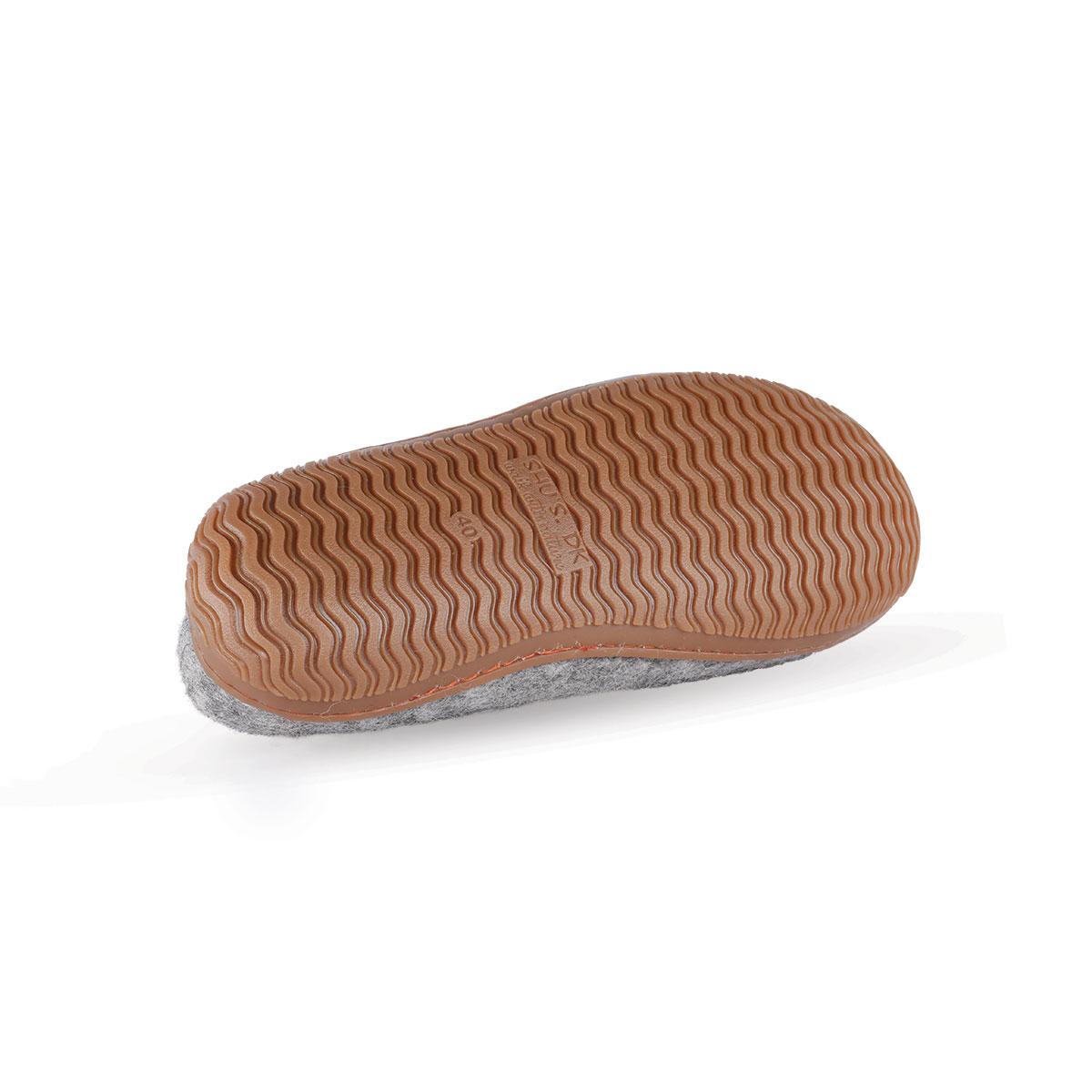 Uldtøffel (100% ren uld) - Model Grå m/Gummisål - Dansk Design fra SHUS