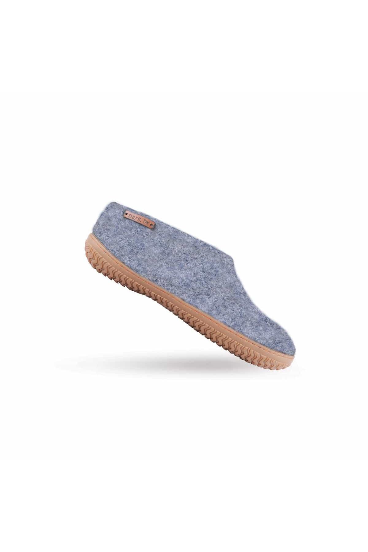 Uldhjemmesko (100% ren uld) - Model Denim m/Gummisål - Dansk Design fra SHUS