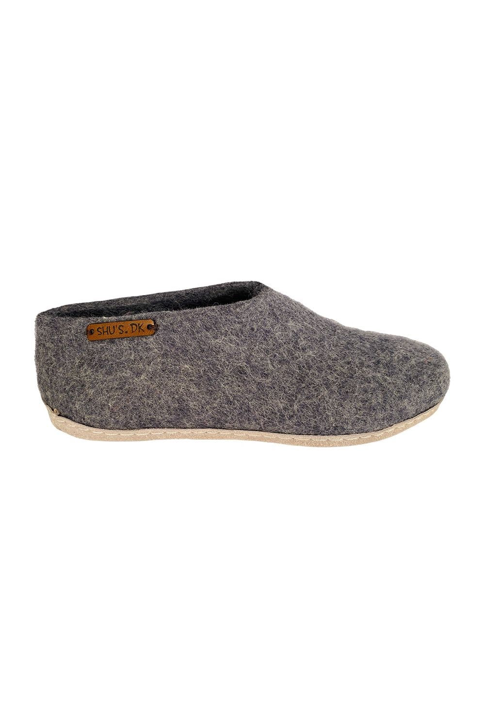 Uldhjemmesko (100% ren uld) - Model Denim m/sål i skind