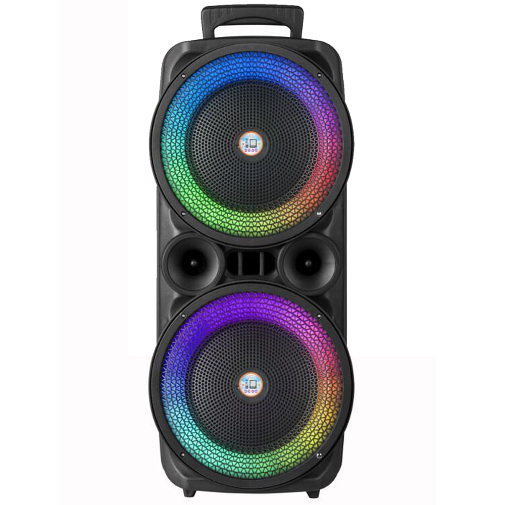 Soundbox 2 x 8" - LED-lys, Mikrofon og Fjernbetjening