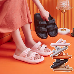 Slippers / Tøfler m/Spænde - Bløde & Skridsikre i flere flotte farver (kendt som Happy Flops)