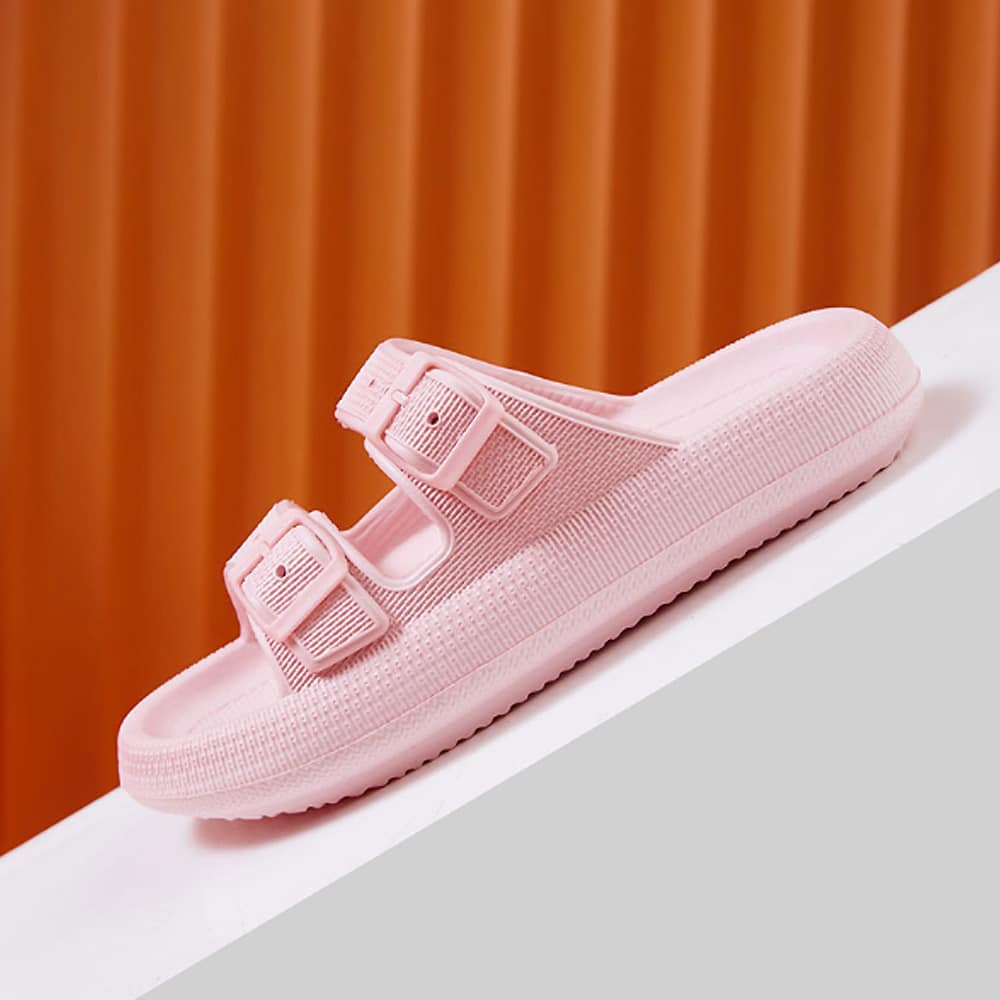 Slippers / Tøfler m/Spænde - Bløde &amp; Skridsikre i flere flotte farver (kendt som Happy Flops)