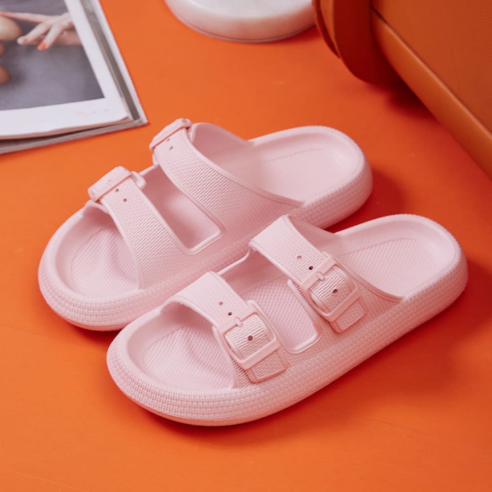 Slippers / Tøfler m/Spænde - Bløde &amp; Skridsikre i flere flotte farver (kendt som Happy Flops)