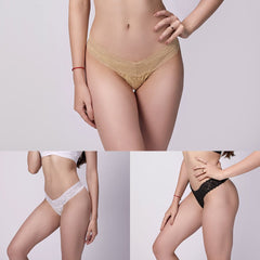 Blondetrusser (G-streng) - pakke med 5 stk (sort, hvid, beige)