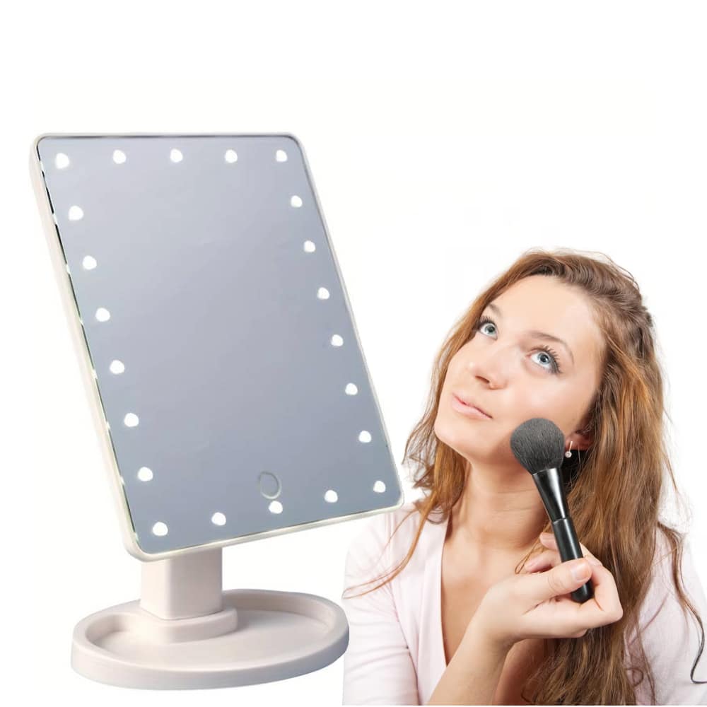 Make-Up Spejl m/LED lys og Touch Screen (flere farver)