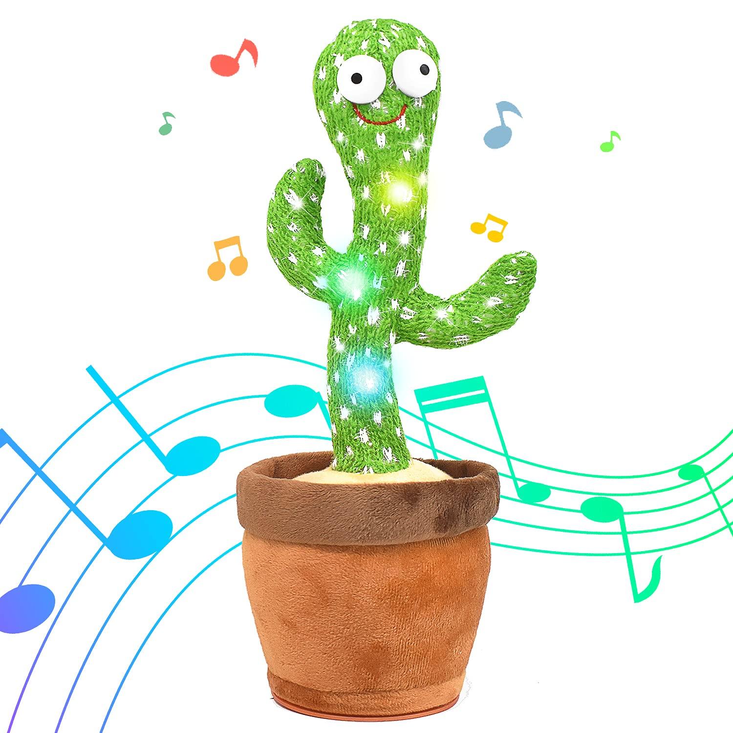 Dansende & Syngende Kaktus m/120 Sange (kan også gentage hvad du siger)