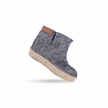 Uldstøvle Børn (100% ren uld) – Model Denim m/sål i skind – Dansk Design fra SHUS