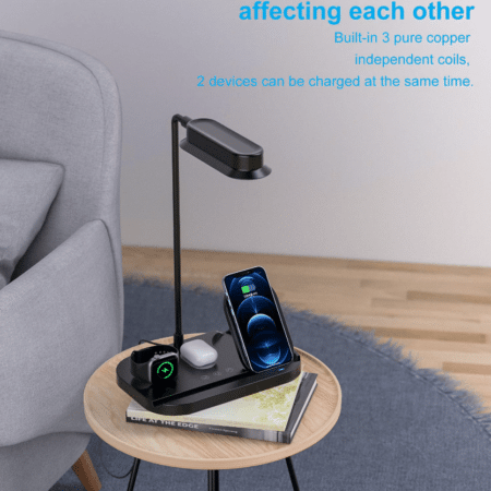 3 In1 Wireless Charger With Led Lamp Wireless Charger Alarm Clock Wireless Charger For All Smart Phones 8