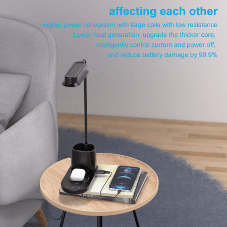 Led Multi Function Mobile Phone Wireless Charging Desk Lamp Bedroom Table Lamp Induction Night Light 5