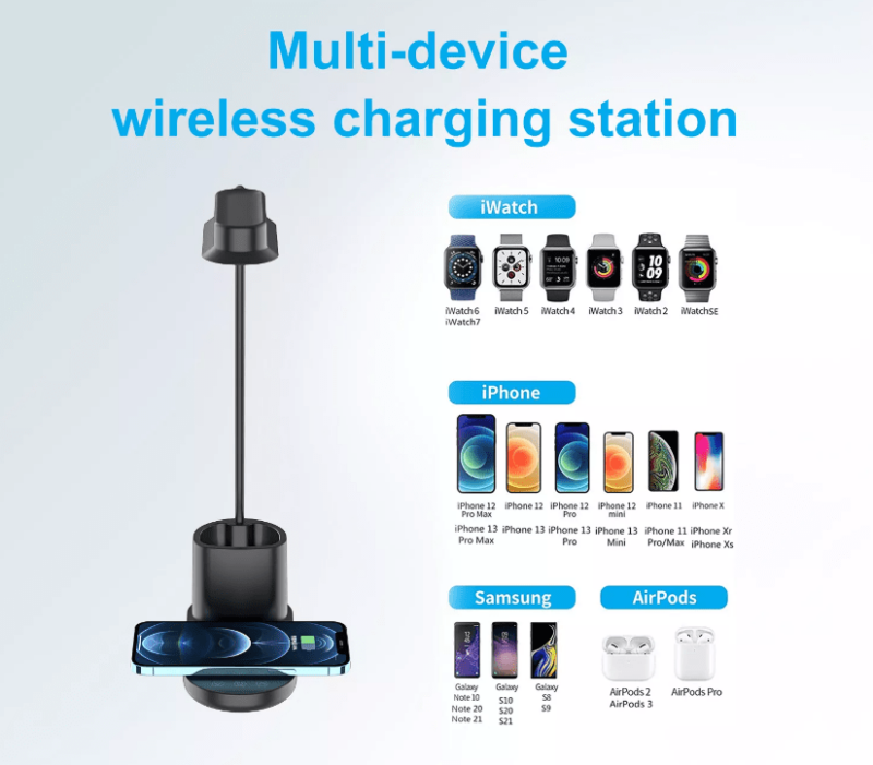 Led Multi Function Mobile Phone Wireless Charging Desk Lamp Bedroom Table Lamp Induction Night Light 6