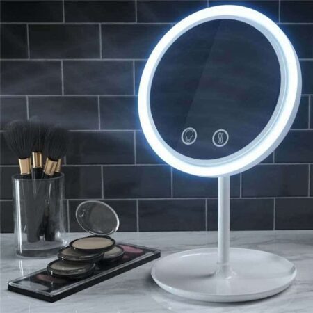 Makeup Spejl med LED Lys og blæser