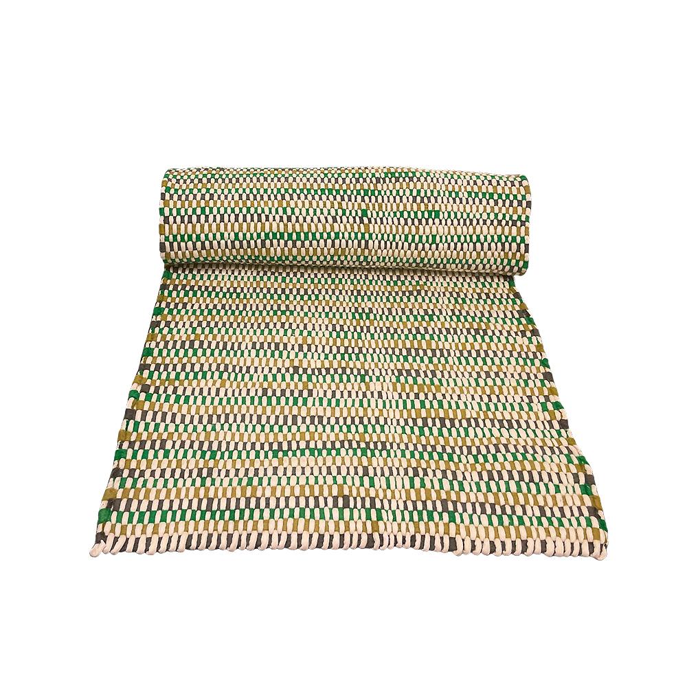12: Tæppe i 100% ren Nepal uld - grøn - 170 x 90 cm