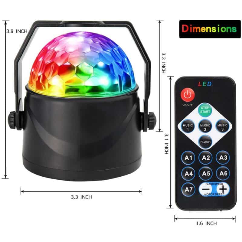 Party Lights Disco Strobe Light Crystal Magic Ball RGB Stage Light With Remote Control 4
